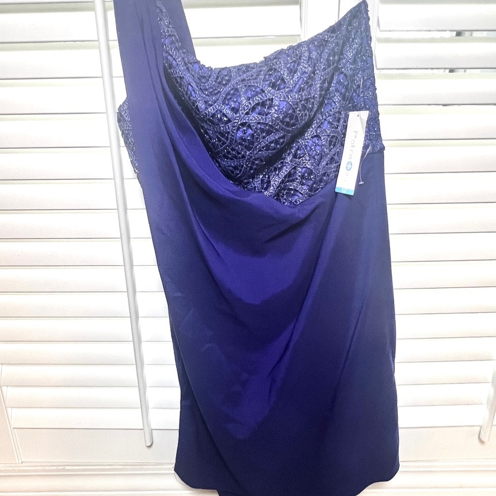 Patra Purple One Shoulder Cocktail Dress